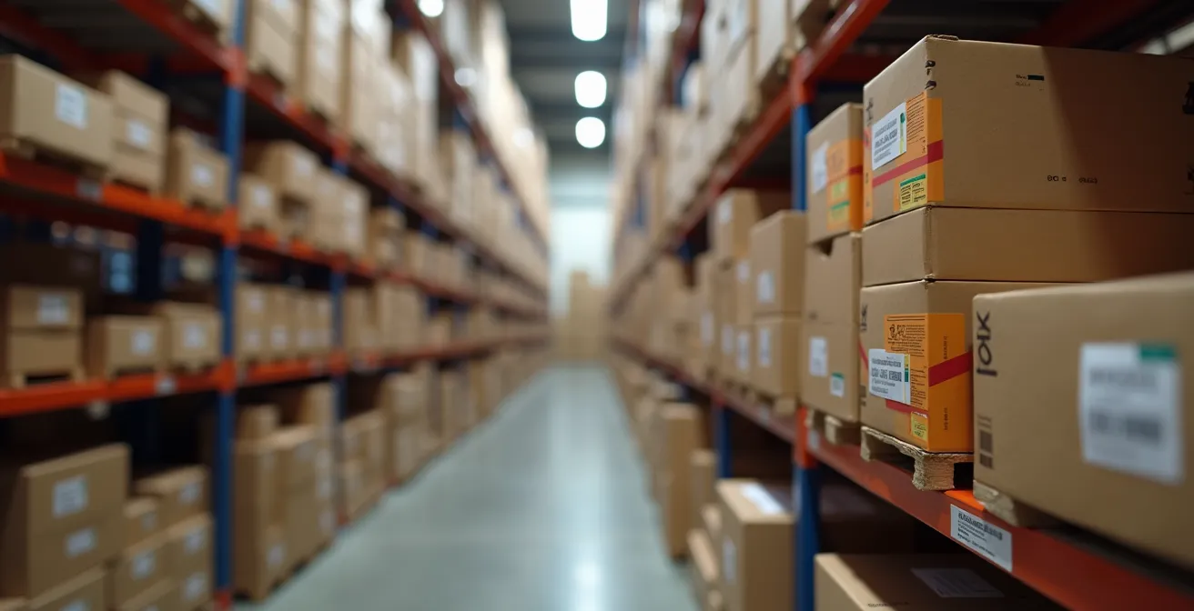 Análisis ABC de inventario en almacén industrial mostrando la regla 80/20 de Pareto