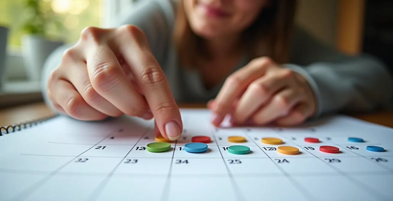 Calendario mostrando sincronización de cobros con día de nómina