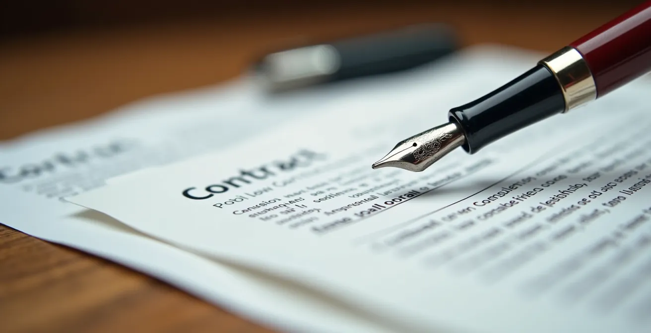 Mesa con documentos de préstamo familiar organizados para presentación