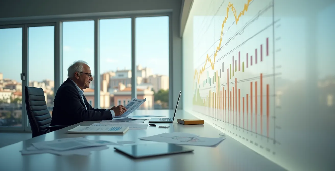 Gráfico visual mostrando curva exponencial de costes de seguro con la edad